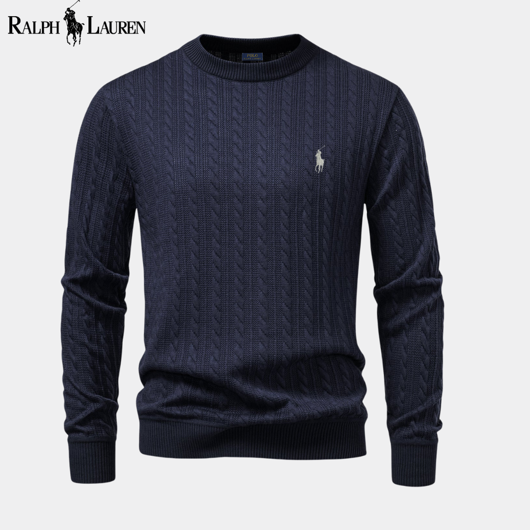 Ꮢalph Lauren™ Randig Jacquard Rundhalsad Tröja